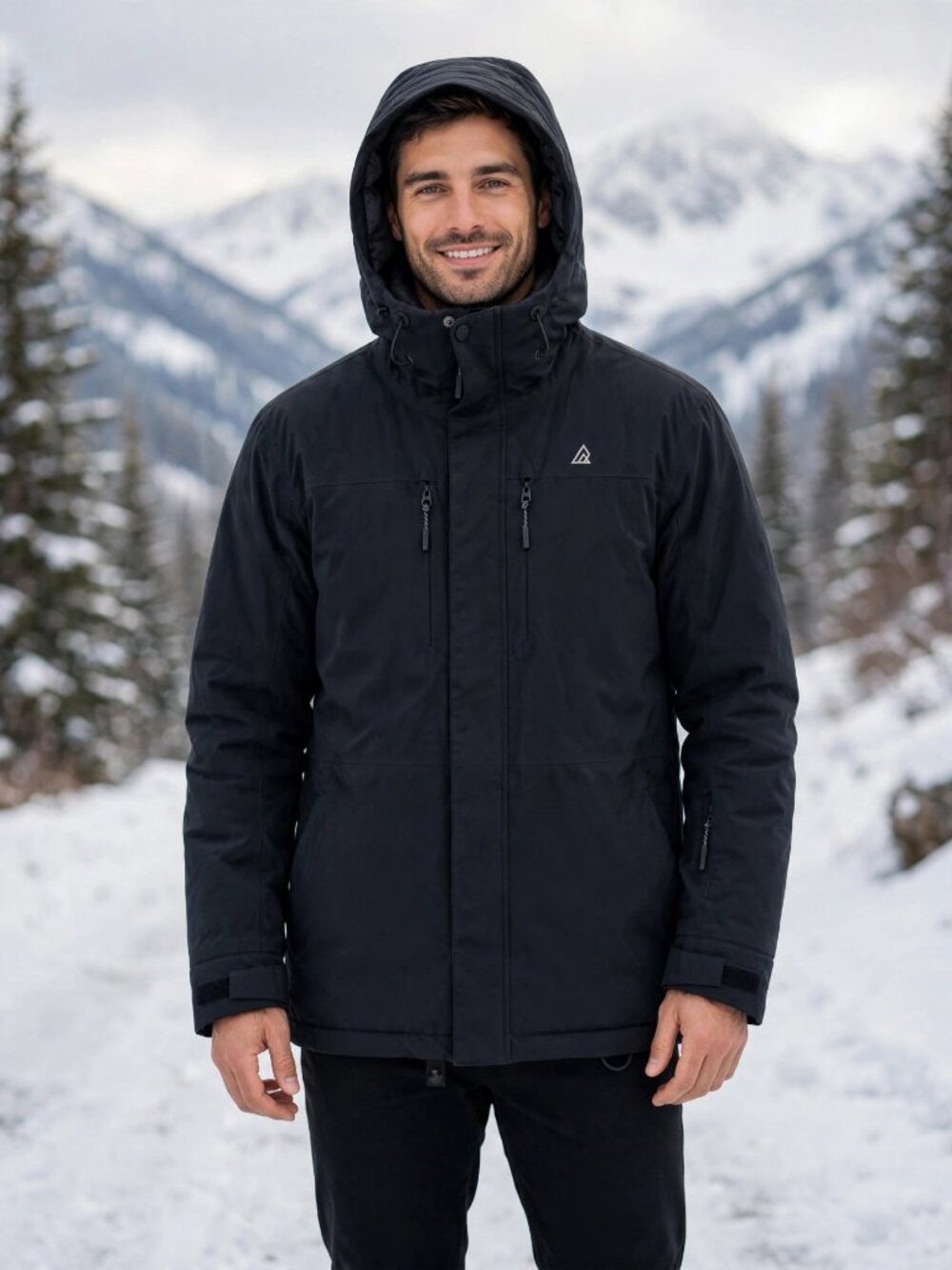 Ripzone Lrg Black Berkley Winter Ski Snowboard Quilted Insulated Hooded Jacket